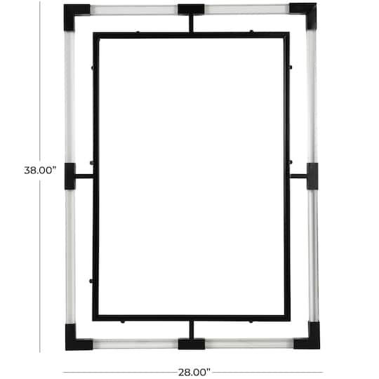 38" Metal Double Framed Wall Mirror